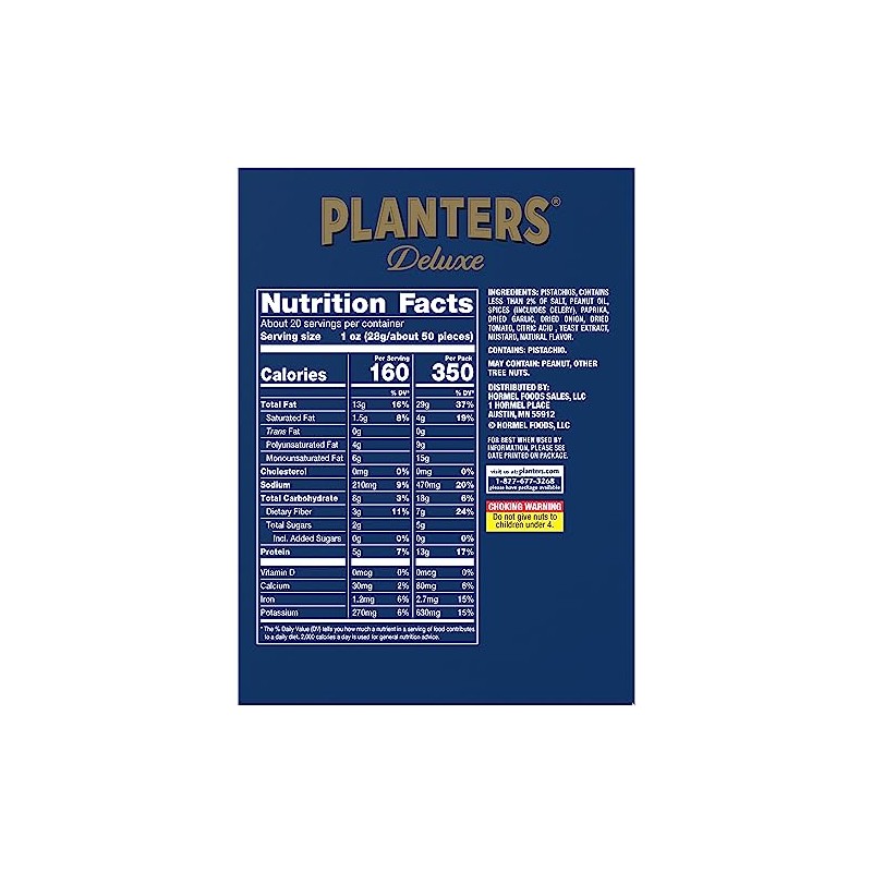 PLANTERS Spicy Cajun Pistachio Kernels, 2.25 oz Pack (Pack of