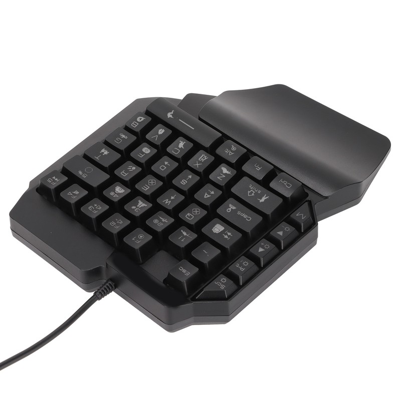 One Handed Gaming Keyboard 39 Keys Luminous Ergonomic Design Anti