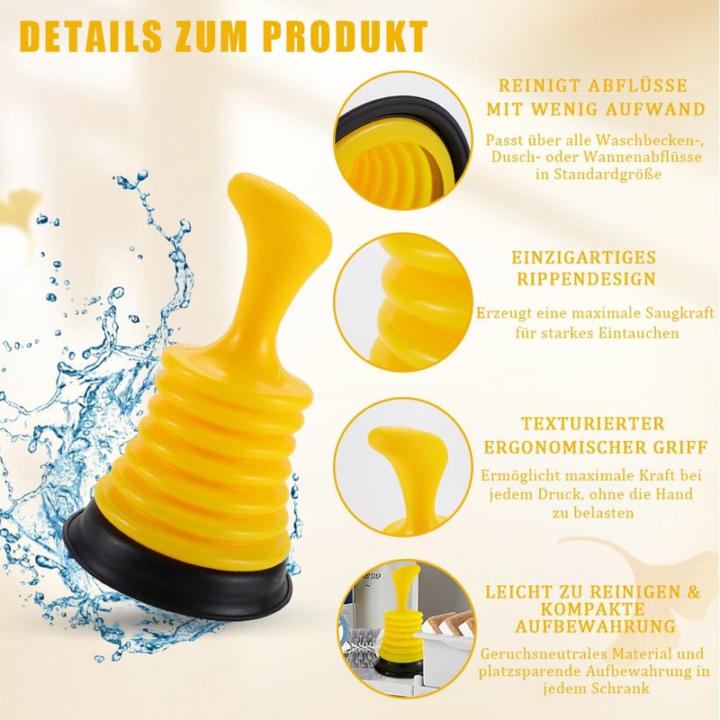Tyafzzn 18 cm Plunger Small Plunger Drain Plunger Plunger Sink