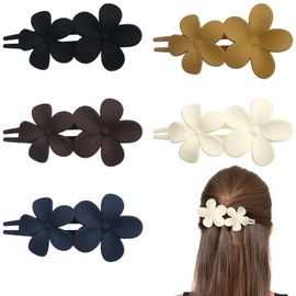 Ipetboom Flower Claw Clips: 5 Pcs Flower Hair Clips for Women Claw Clips for Hair Claw Clip for Thin Thick Hair Flower Alligator Clips Styling Clips Hawaiian Hair Flower Clip for Women Girls Holiday