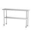 Chingoo Stainless Steel Table with Wheels 18 x 60 Inches