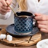 6 OZ Coffee Mugs with Saucer and Stand, Ceramic Espresso