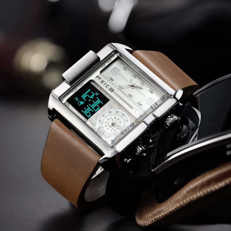 FEICE Wathes for Men Digital LED Analog Quartz Wristwatch Business