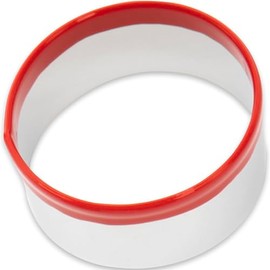 4 Inch Round Cookie Cutter with Red Top Rubber Protection, Large Circle Biscuit Cutter, Metal Cookie Cutter