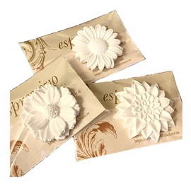 espressivo Aroma Stone, Set of 3, White, Made in Japan, Handmade Espressivo, Dahlia, Cosmos Daisy
