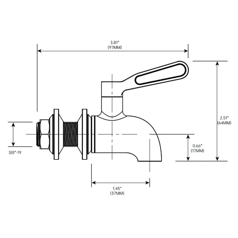 Genpe Durable 304 Stainless Steel Spigot for Beverage Dispenser Copper