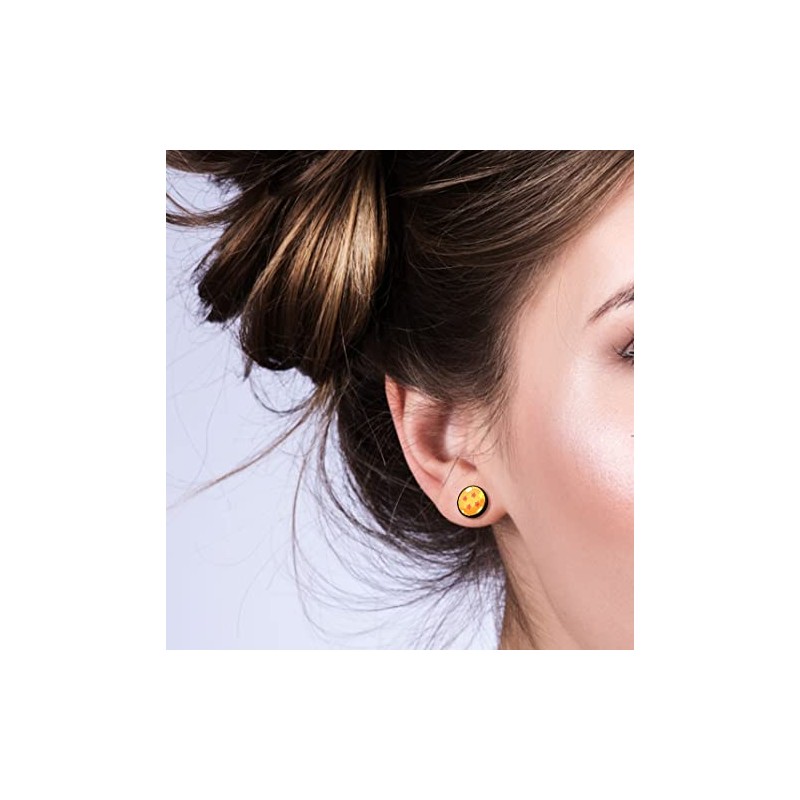 SIISPRI 316L Surgical Stainless Steel Anime Earring Round Circle Button