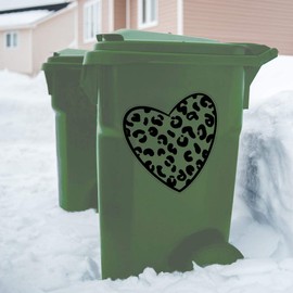 'Leopard Print Heart' Clear Sticker Decal – Waterproof Film for Windows, Cars, Walls & Crafts, XL (460mm) (DC00087996)