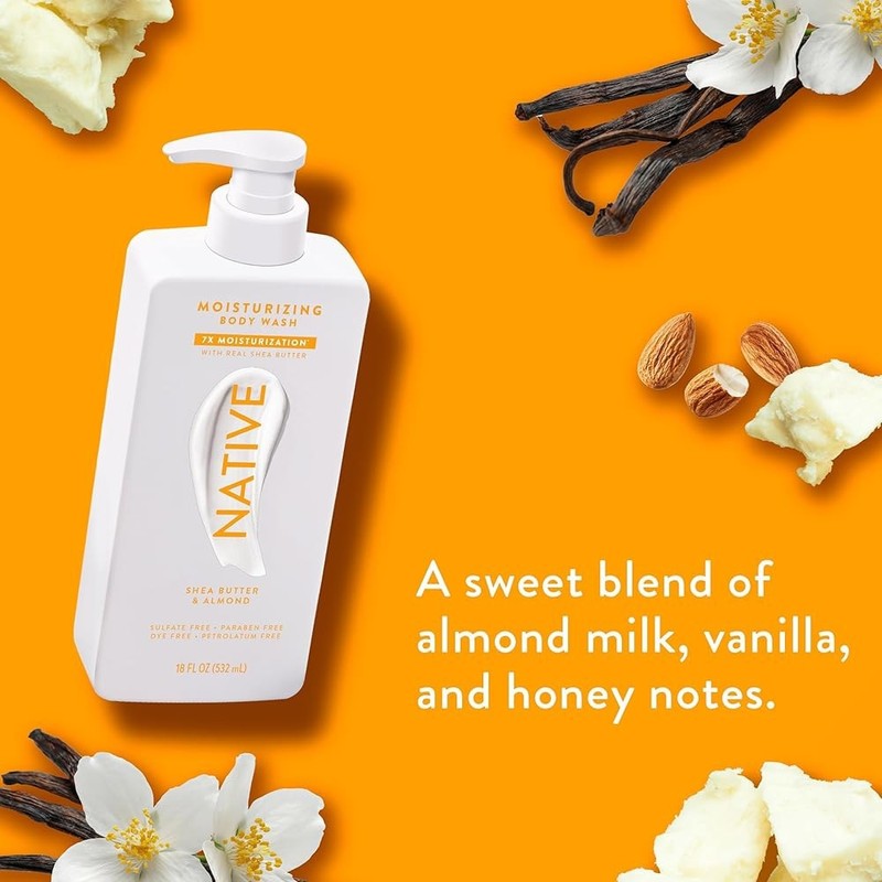 Natural moisturizing body wash contains ingredients derived from sulfated paraben