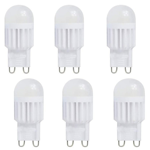 Lxcom Lighting G9 LED Bulb 3W Dimmable Chandelier Light Bulbs 30W Halogen Bulb Equivalent Warm White 3000K G9 Bi Pin Base Bulbs 300LM for Pendant Wall Sconce Home Lighting,AC110V,6 Pack