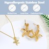 SANDOO Starfish Pearl Necklace and Earrings Gold Plated - Necklace