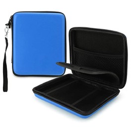 SILCOSTAR Carry Storage Travel EVA Hard Protective Case Cover For 2DS Condole & Accessories with Double Zipper and 8 Game Holders For 2DS Game (Blue)