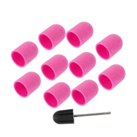 SAFIGLE 10Pcs Manicure Sanding Caps Set for Nail Grinding Durable Polishing Tools Compatible with Electric Nail File Machines Easy to Operate Lightweight and Safe for Long Term