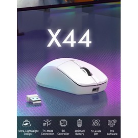 E-YOOSO Lightweight Wireless Gaming Mouse, Tri-Modes Wireless Esports Mouse with 5 Programmable Buttons, 4000 DPI, Long Battery Life, Ultra-Thin Ergonomic Design for PC & Mac Gamers