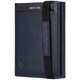 VON HEESEN slim wallet, darkblue, Without coin compartment