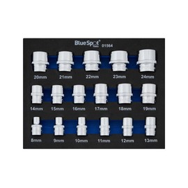 Blue Spot Tools 0156417PCE 3/8" Metric Shallow Sockets (8-24MM)