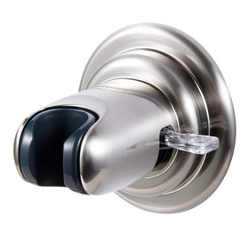 JiePai Vacuum Suction Cup Shower Head Holder,Adhesive Adjustable Suction Handheld Shower Holder Bracket,Removable Wall Mount Head Holder for Bathroom,Brushed Nickel