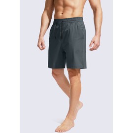 Men's Swim Trunks Quick Dry Bathing Suit Beach Board Shorts for Men with Zipper Pockets and Mesh Lining(Dark Grey,S)