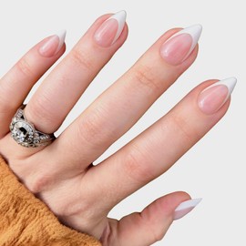 Olive & June Mani Maximalist Instant Press-On Nails (Glue) | 42 Fake Nails, 21 Sizes | Non-Toxic, Long-Lasting | Big, Bold Gorgeous | Realistic Look | Salon-Quality at Home | Sharp French