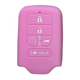 Key Fob Cover for Honda Civic: 5 Buttons Key Fob Case Fit for Honda Accord Hybrid Sedan Civic Sedan Coupe CR-V Hybrid Insight Passport Pilot 2016-2024丨Remote Protector KR5V2X ACJ932HK1310A (Pink)