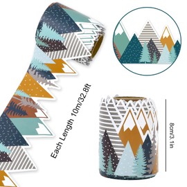 JarThenaAMCS 32.8Ft Mountain Bulletin Board Border Green Mountain Tree Die Cut Trim Border Roll for Classroom Chalkboard Party Decoration