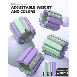 Sportneer 2025 Upgraded Wrist Weights for Women Men 4 lbs (2 lb Each) Adjustable Silicone Weighted Bracelet Set for Gym Yoga Pilates Cardio Strength Training Wearable Arm Hand Workout Weights