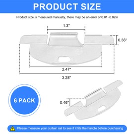 Giokyi 6 Pack 3/4" Curved Hook Cordless Honeycomb Cellular Shades Lift Handles for Hunter Douglas Duette, Applause Shade, ALTA, Comfortex, Turnils