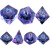 ORUZA 7 PCS Purple Dragon Eye Dice Liquid Core DND