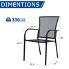 Patio Dining Chairs Set of 2, Black Stackable Outdoor Dining