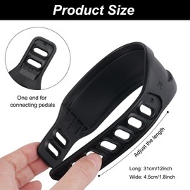 3 Pairs Rubber Pedal Straps, Universal Pedal Straps Length Adjustable, Pedal Straps for Exercise Bikes, Long Pedal Straps for Stationary Bikes, Black Pedal Strap for Home or Gym