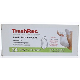 Trashrac 3 gal. Trash Bags Handle Tie 24 pk