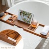 Realgulf Teak Bathtub Tray | Adjustable Width Tray with Wine