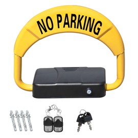 ORIENTOOLS Automatic Remote Control Parking Lock, Folding Parking Barrier Batteries Not Included, 98ft Private Car Parking Latch Space Lock Parking Blocker for Home, Business, Office & Commercial Use