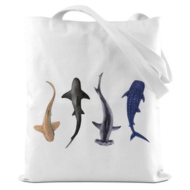 CFGBFDGH Sharks Tote Bag, Shark Gifts, Cute Sea Animals Shark Stuff Beach Bag Shopping Bags, Shark Themed Gifts for Shark Lovers Friends Women College Work Bag Graduation Birthday Vacuum Cleaner Bag