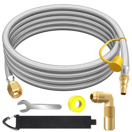 12 FT Propane Quick Connect Hose for RV to Gas Grill, RV 1/4" Quick Disconnect to Grill Propane Hose with Compatible Blackstone Propane Elbow Adapter, Fit for Blackstone 22 Inch Griddle & 17" Grill