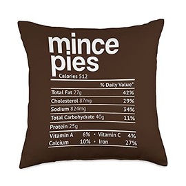 Mince Pies Nutrition Fact Funny Thanksgiving Christmas Throw Pillow
