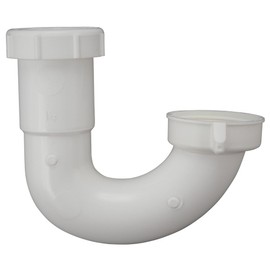 Plumb Pak PP20662 Sink Trap J-Bend, 1-1/2 X 1-1/4 in, Plastic, 1-1/2"/1-1/4", White