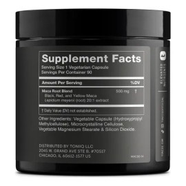 Toniiq Extracto De Maca 20x Concentrado - 10,000mg - 90 Ct