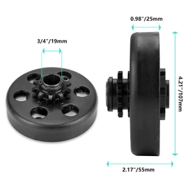 Go Kart Clutch 3/4 Bore 10T with #40/41/420 Chain, for Predator 212 Centrifugal Clutch Fit for Minibike MB165 & MB200 and Honda Cloned Engines GC160, GC190, GX120, GX140, GX160, GX200. Up to 2-6.5HP