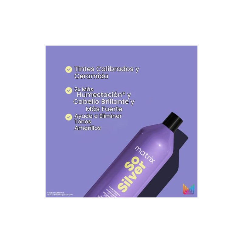 Matrix So Silver Shampoo| Shampoo matizador morado ideal para neutralizar