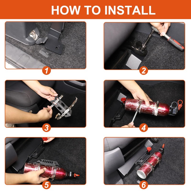 Car Passenger Under Seat Fire Extinguisher Holder Mount Bracket Compatible