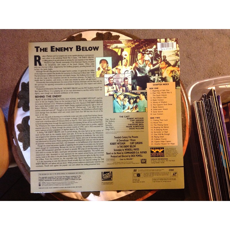 The Enemy Below Laser Disc