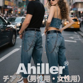 [Ahiller] Wallet Keychain Unisex, Double Lock Design, Sturdy Chain for Jeans, Belt, Keys and More, BK-Gunmetal