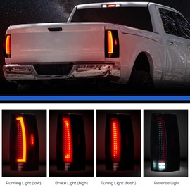 Gubebaili LED Tail Lights Fit for Chevy Tahoe Suburban/Fit for GMC Yukon 2007-2014, Rear Brake Lamp Taillight Assembly, Black Housing Smoke Lens