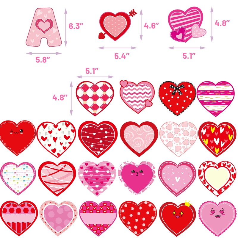 Fancy Land 90PCS Valentine’s Day Cutouts Paper Heart Cutouts for