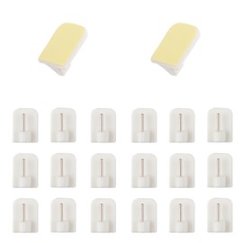 Honeyes 20 ganci adesivi per barre di tenda nette, bianchi ganci tenda, adesivo per bagno cucina