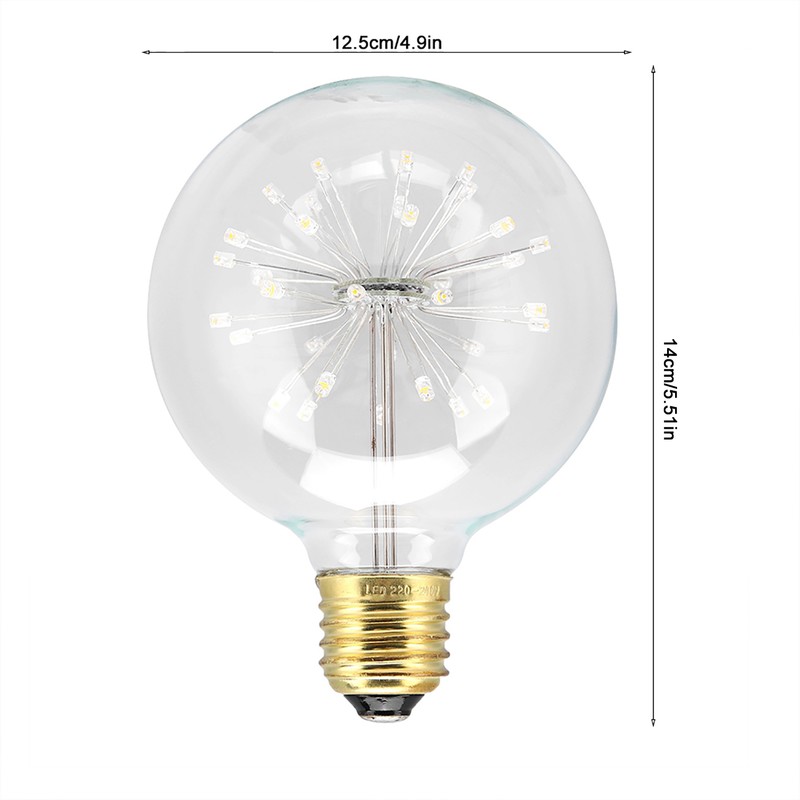 E27/G95 220V Retro Style Filament Light Bulb LED Lamp for