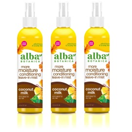Alba Botanica Moisture Conditioning Leave In Mist, Coconut Milk, 8 oz (3 Pack)