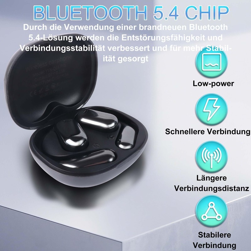 Open Bluetooth Headphones, Ear Hook LED Colour Screen Headphones, Active