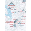 Western Ski Resorts Map 24x36 Poster (White & Light Blue)